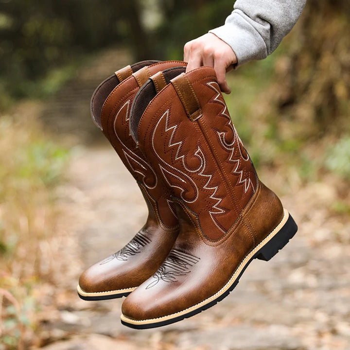 Men's Western Embroidered Tall Boots