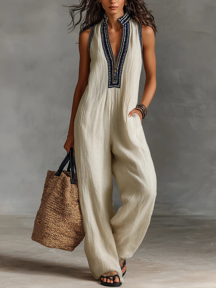 Orlinda Zipper Sleeveless Jumpsuit
