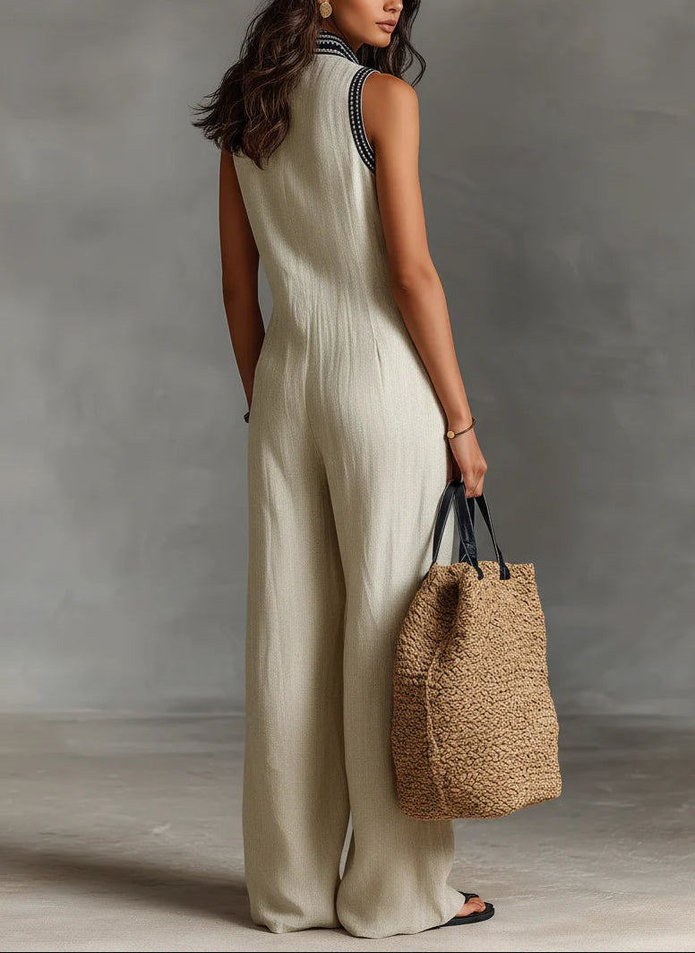 Orlinda Zipper Sleeveless Jumpsuit