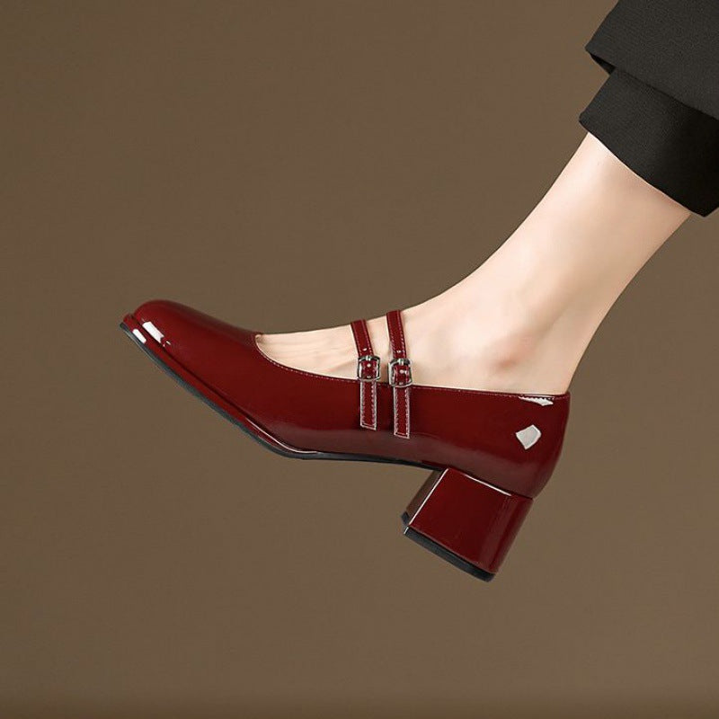 Siana Soft Leather Wide Toe Pumps
