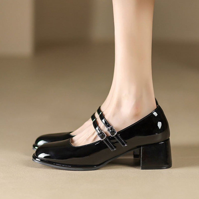 Siana Soft Leather Wide Toe Pumps