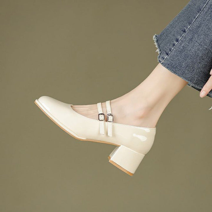 Siana Soft Leather Wide Toe Pumps