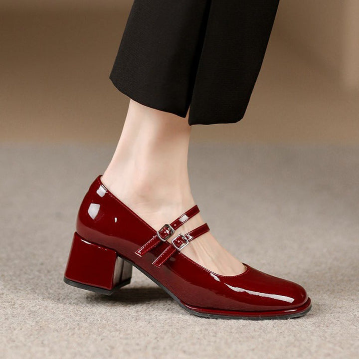 Siana Soft Leather Wide Toe Pumps