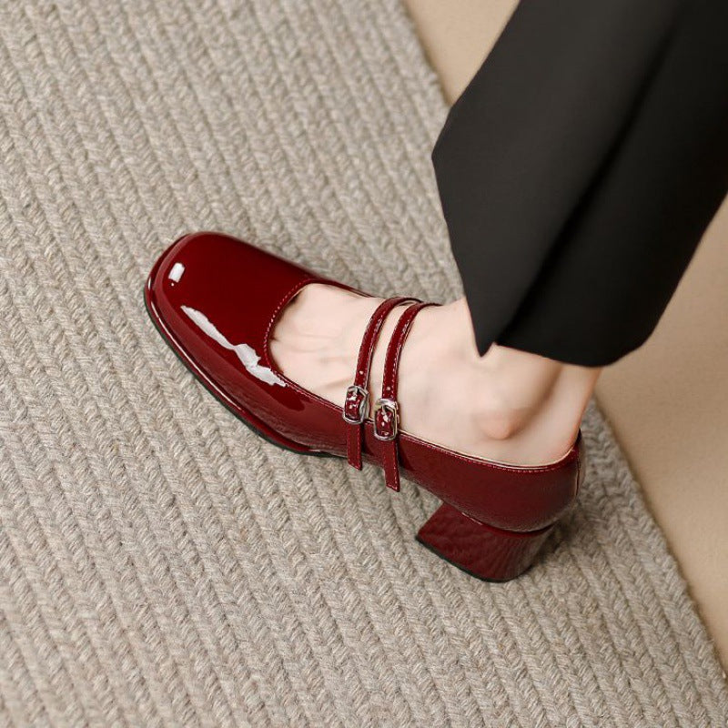 Siana Soft Leather Wide Toe Pumps