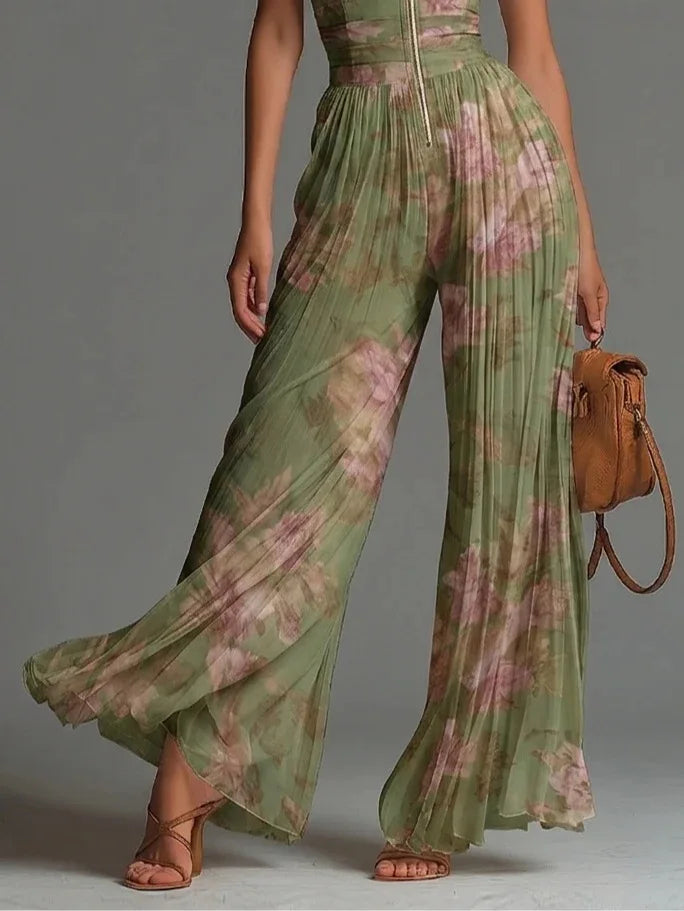 Liora Pleated Wide Leg Jumpsuit