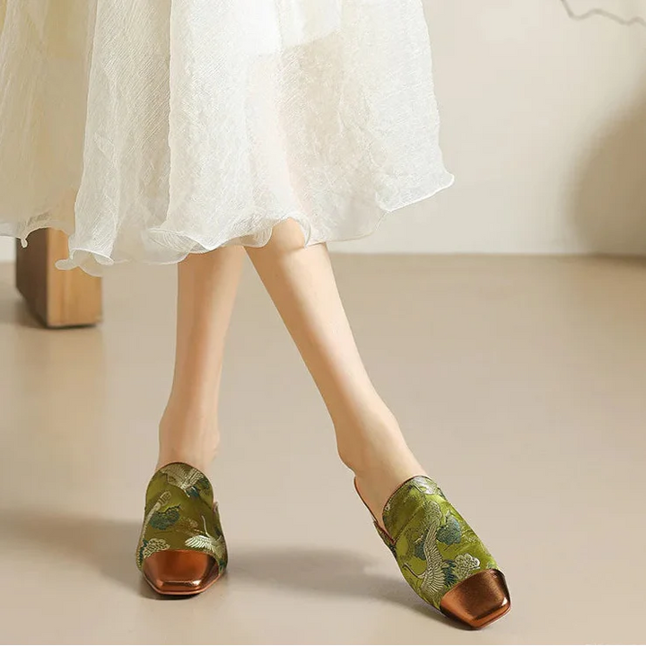 Monica Floral Embossed Mules