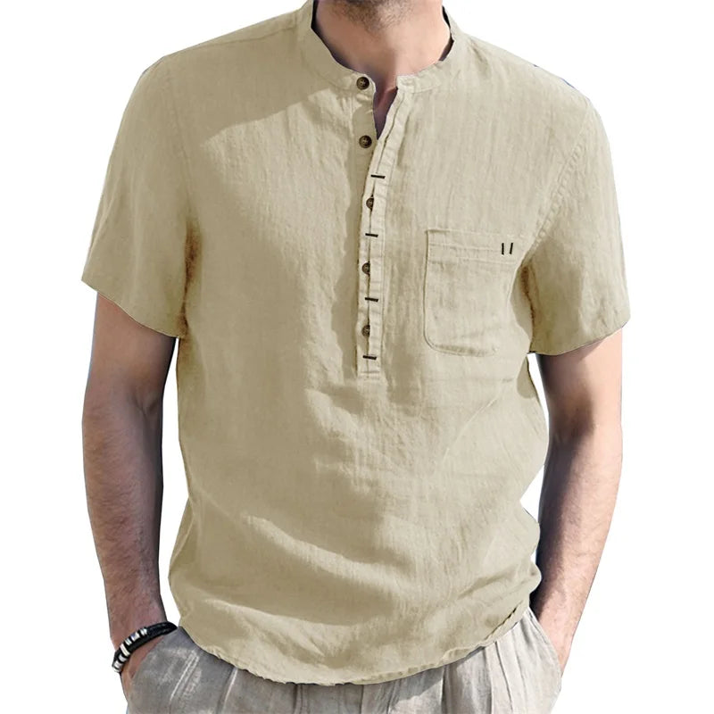 Carter Linen Henley Shirt