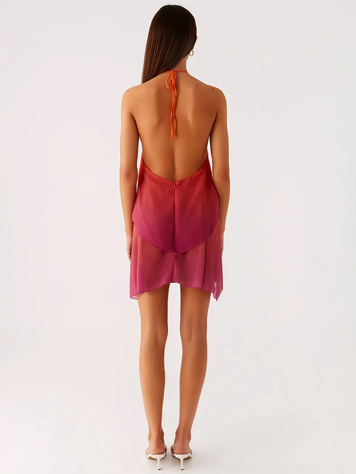 Rihana Backless Mini Vacation Sundress