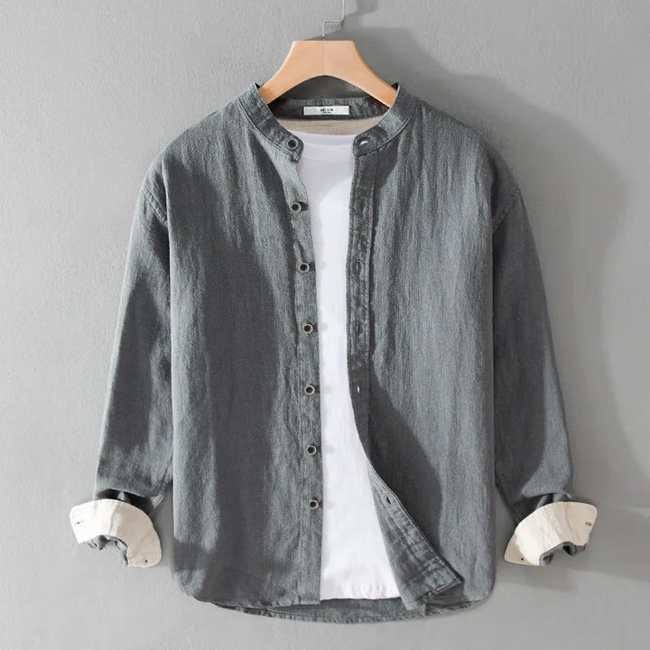 Novaro Cotton Linen Henley Shirt
