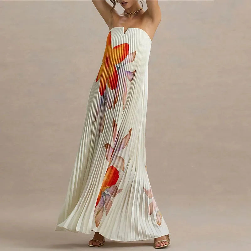 Mandana Strapless Maxi Floral Dress