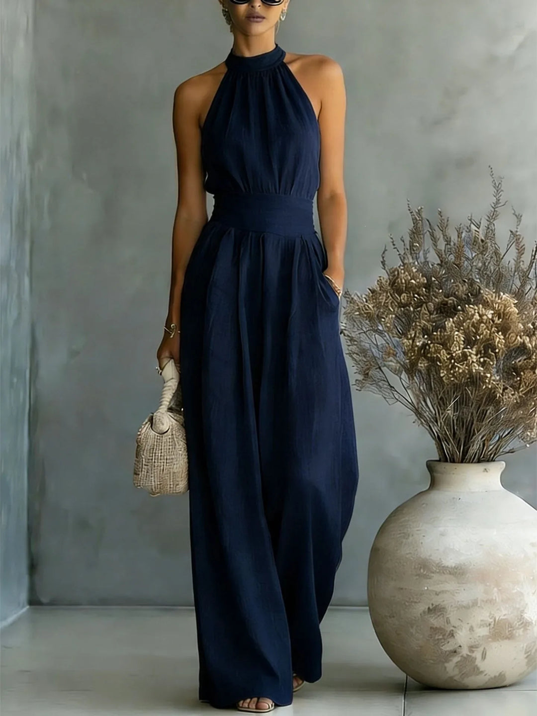 Natalie Halter Wide Leg Jumpsuit