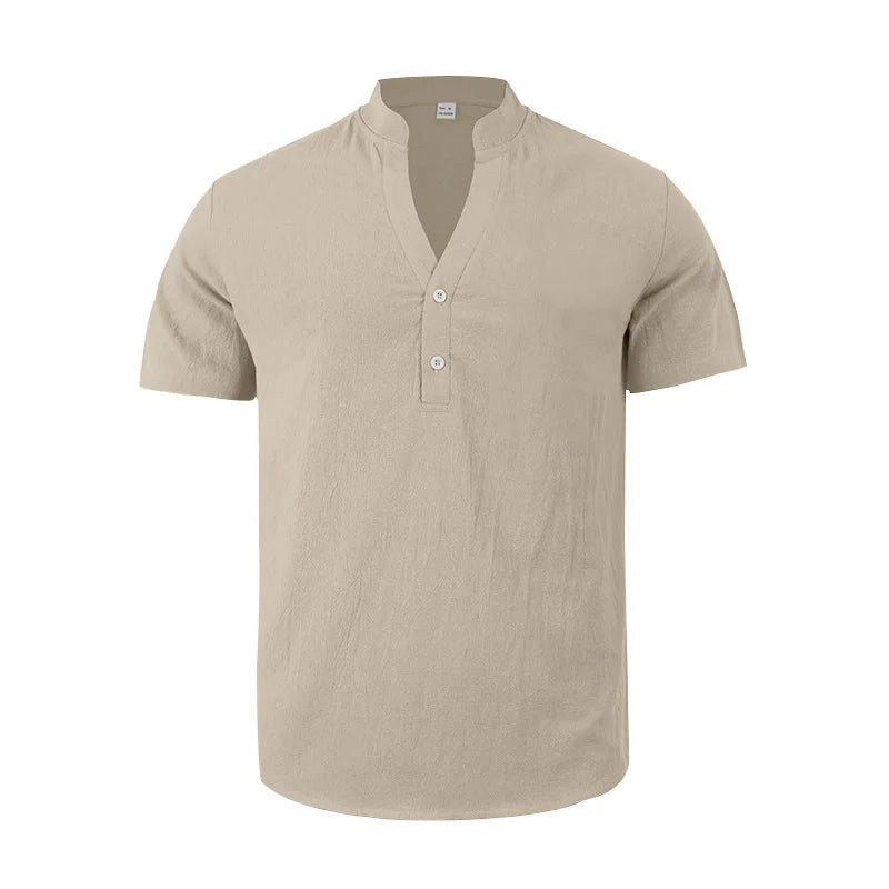 Coastline Cotton V Neck Shirt