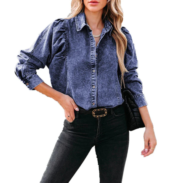 Pandra Vintage Puff Denim Shirt