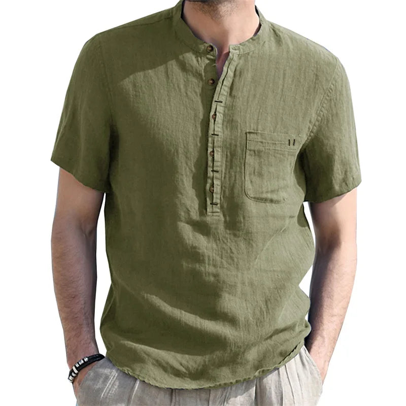 Carter Linen Henley Shirt