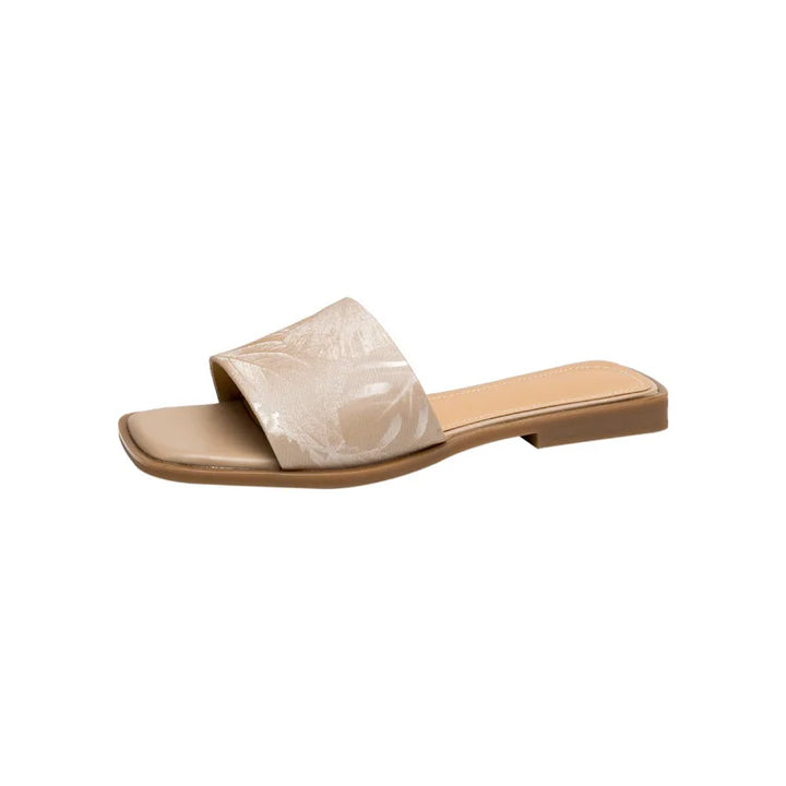 Orlinda Floral Embossed Square Toe Sandals