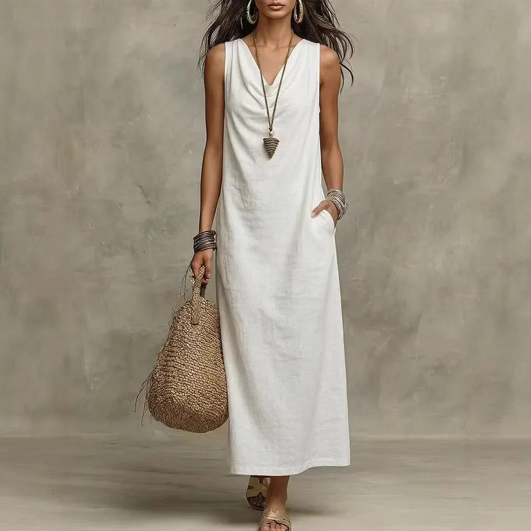 Hailey Linen Sleeveless Maxi Dress