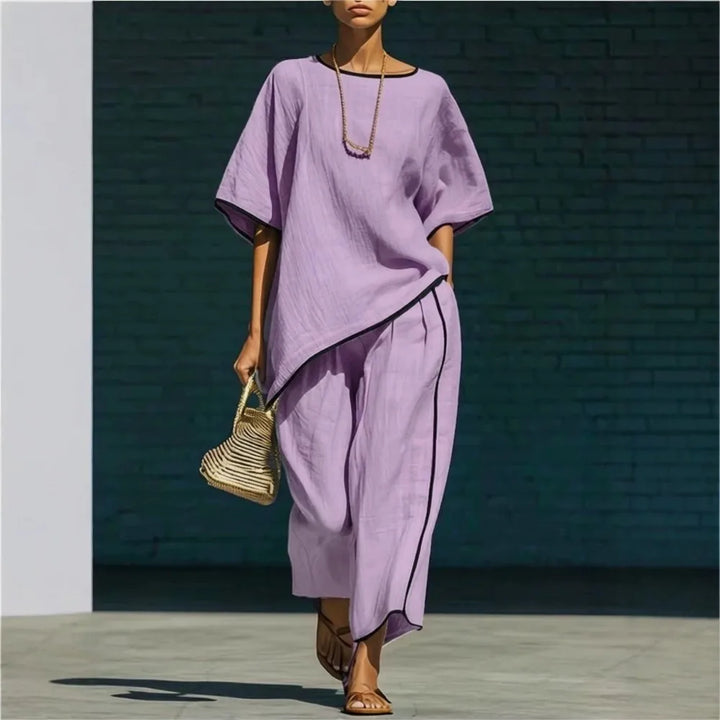 Cassidy Linen Blend Cropped Pant Set