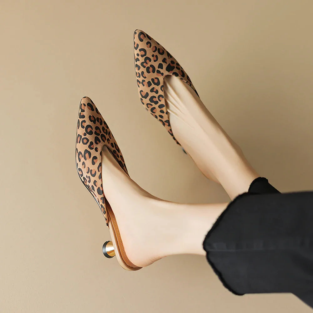 Savanah Leather Kitten Heels