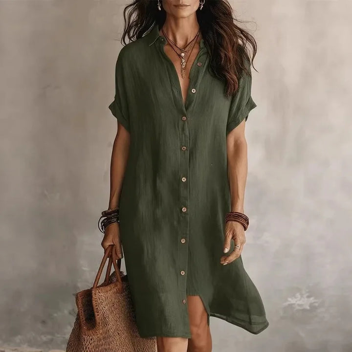 Perla Button Down Shirt Dress