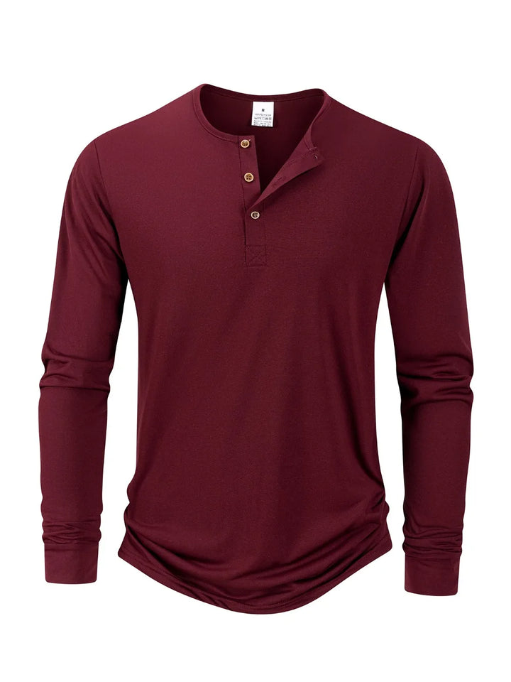 Henley Long Sleeve Neckline Shirt