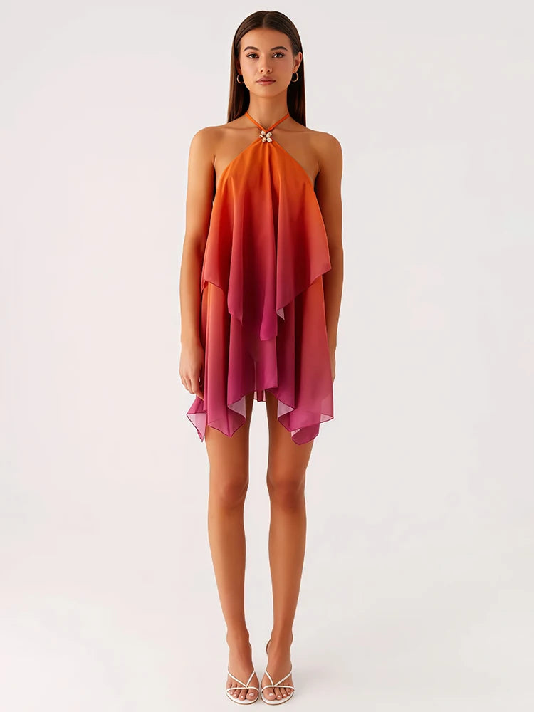 Rihana Backless Mini Vacation Sundress