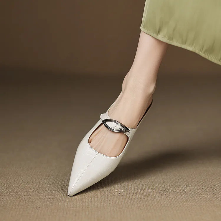 Alvina Genuine Leather Mules