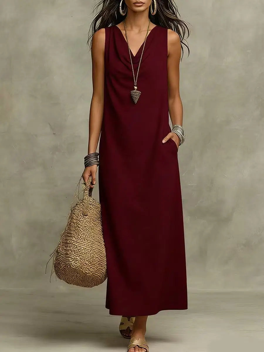 Hailey Linen Sleeveless Maxi Dress
