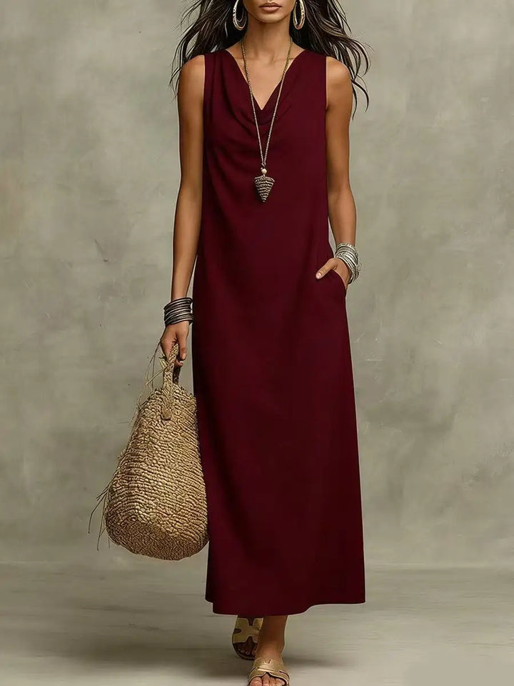 Hailey Linen Sleeveless Maxi Dress