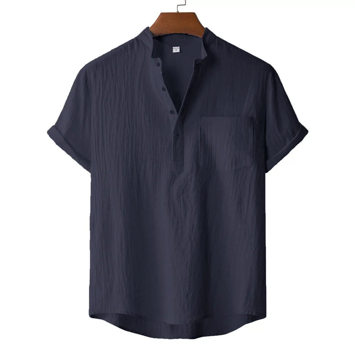Micheal Linen Henley Hawaii Shirt