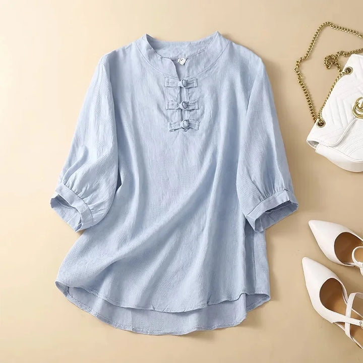 Adriana Summer Linen Blouse