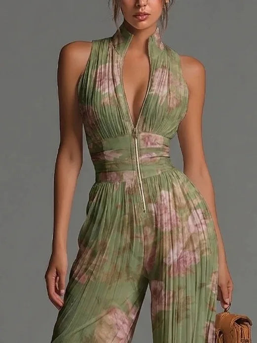 Liora Pleated Wide Leg Jumpsuit