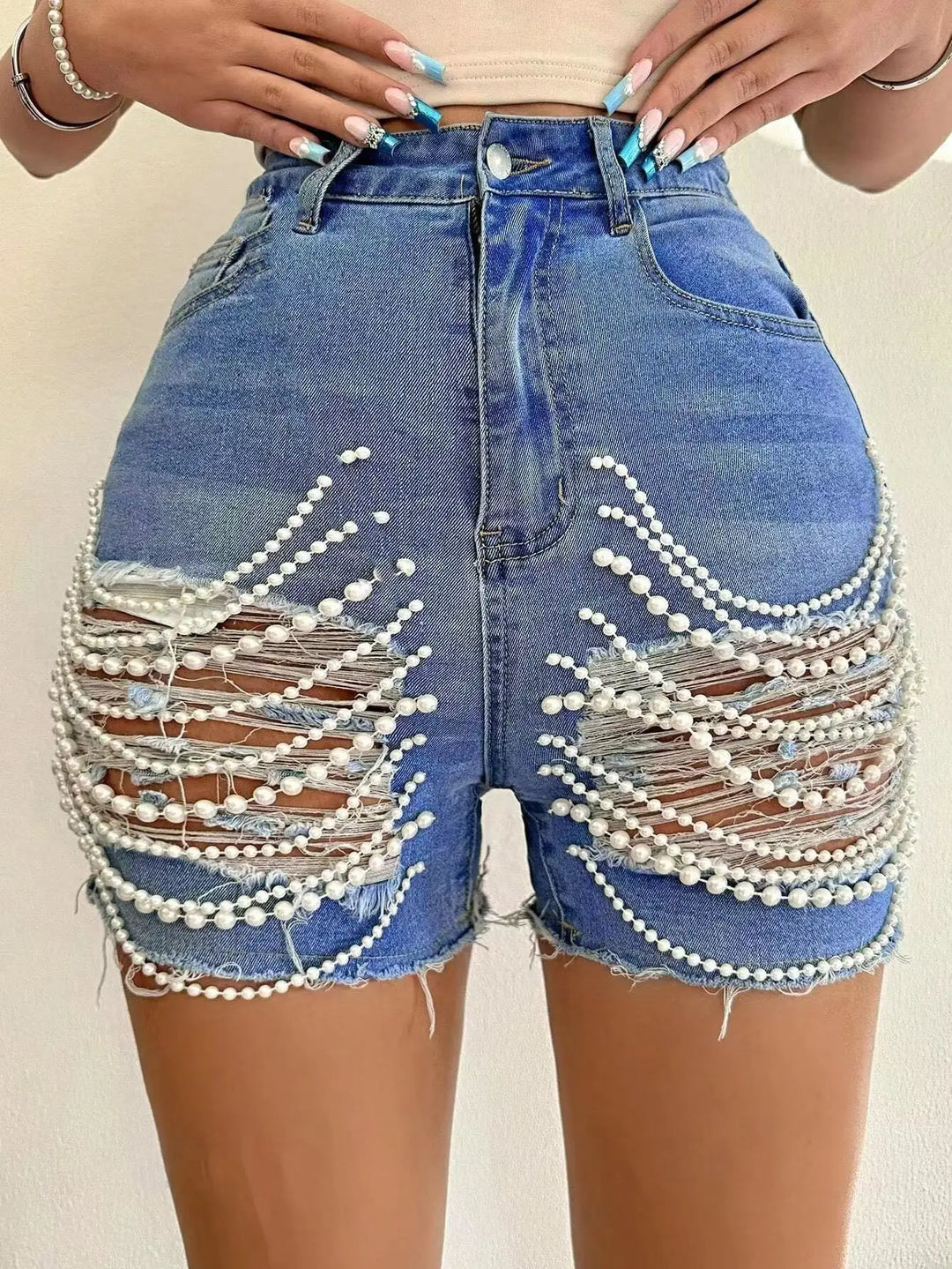 Francis Ripped Jean Shorts