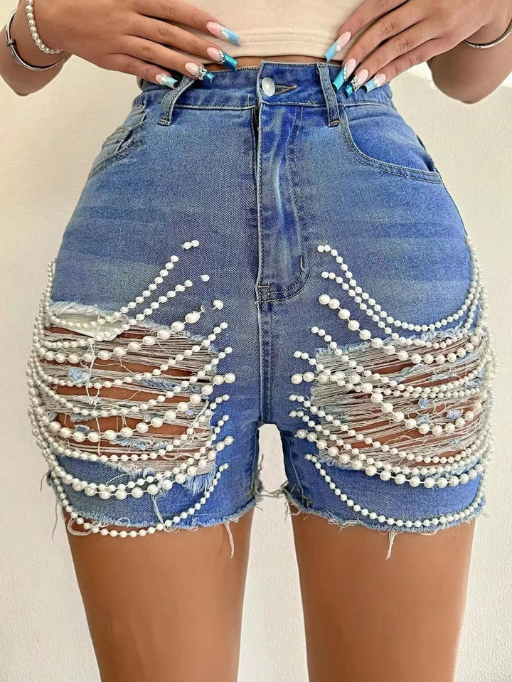 Francis Ripped Jean Shorts