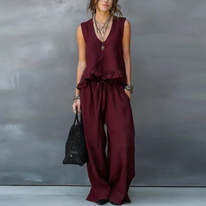 Claudia Sleeveless Ruffle Matching Set