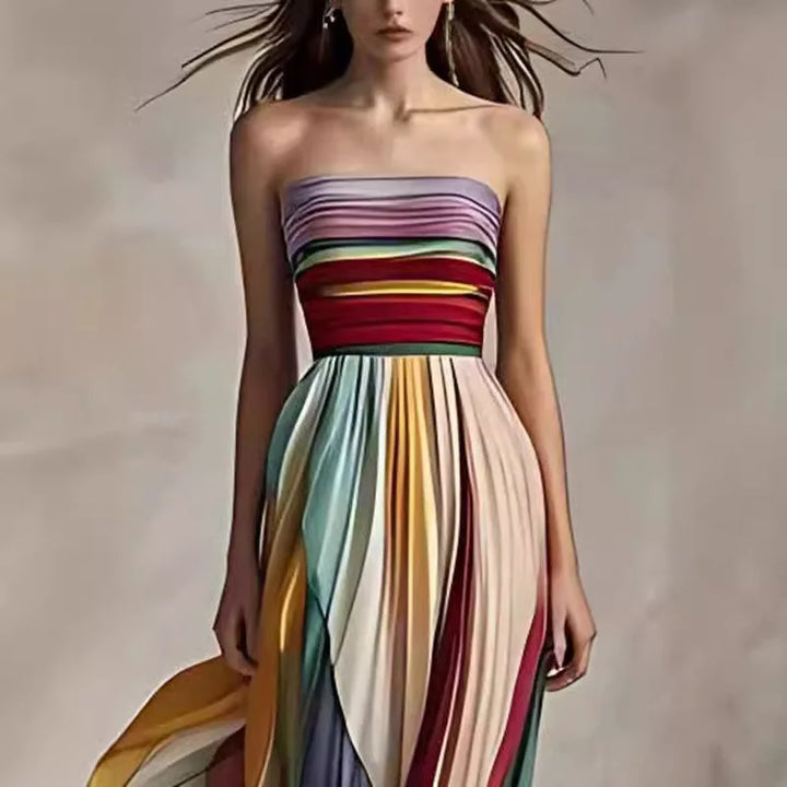 Ariana Strapless Rainbow Dress