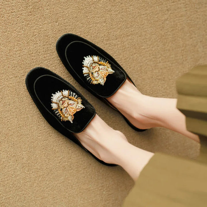 Monet Velvet Summer Mules