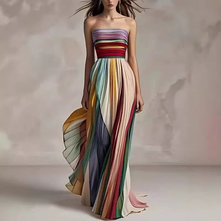 Ariana Strapless Rainbow Dress