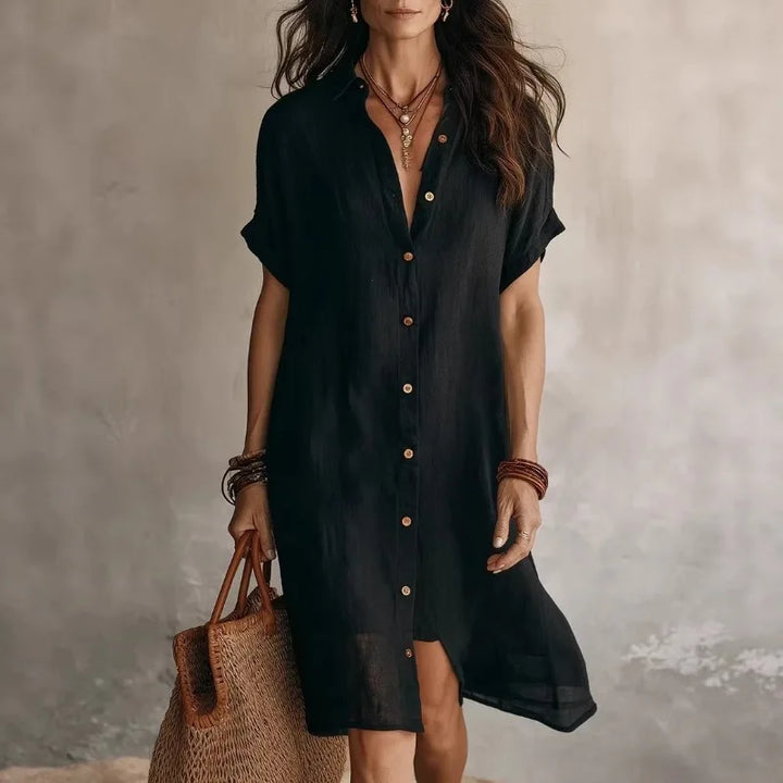 Perla Button Down Shirt Dress