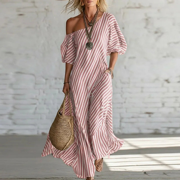 Delila One Shoulder Puff Sleeve Dress