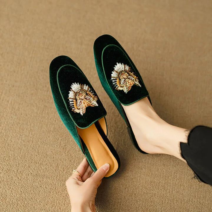 Monet Velvet Summer Mules