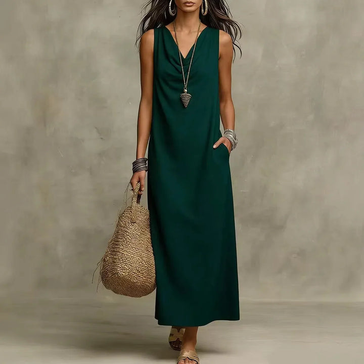 Hailey Linen Sleeveless Maxi Dress