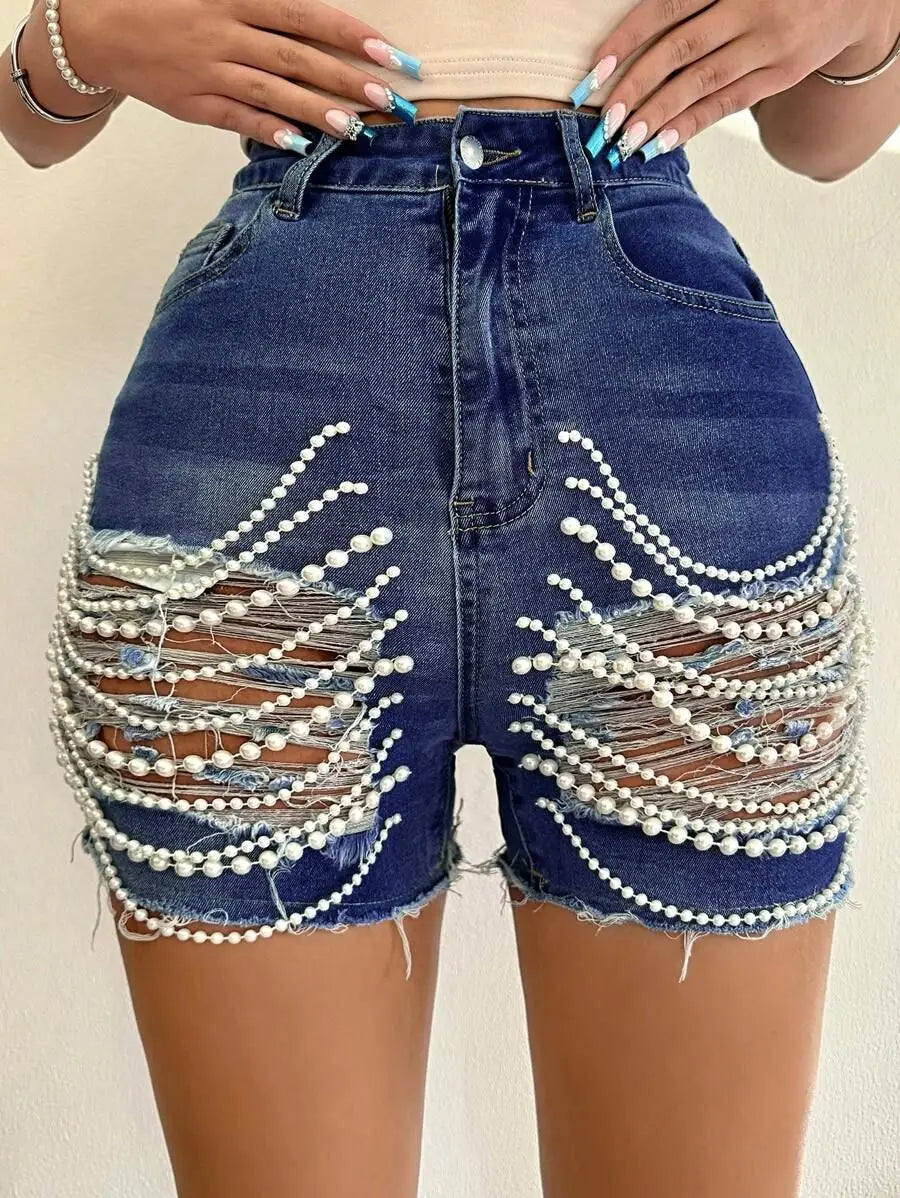 Francis Ripped Jean Shorts
