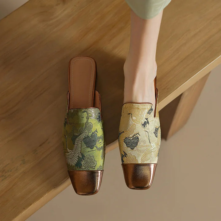 Monica Floral Embossed Mules