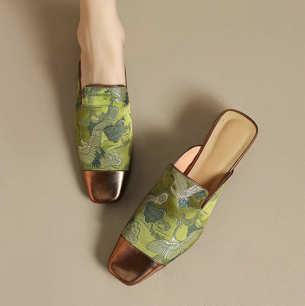 Monica Floral Embossed Mules
