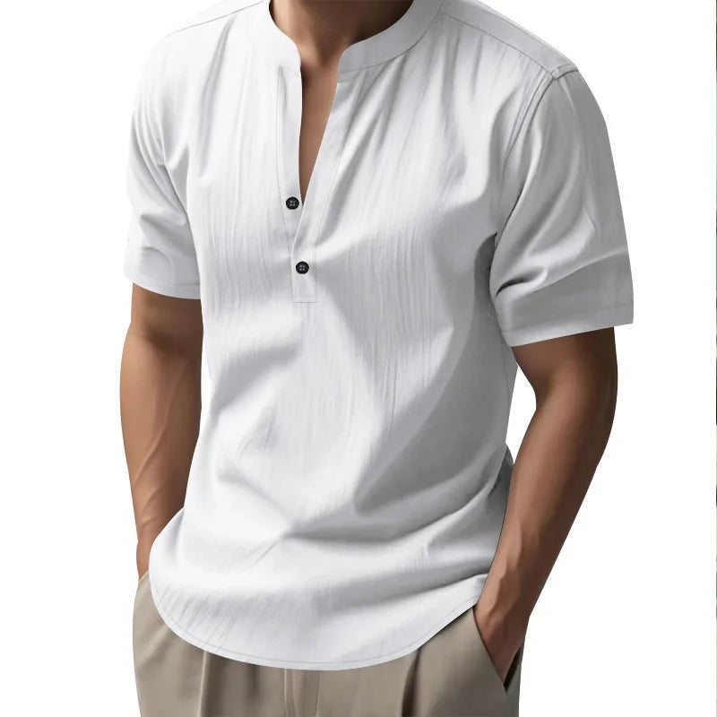 Coastline Cotton V Neck Shirt