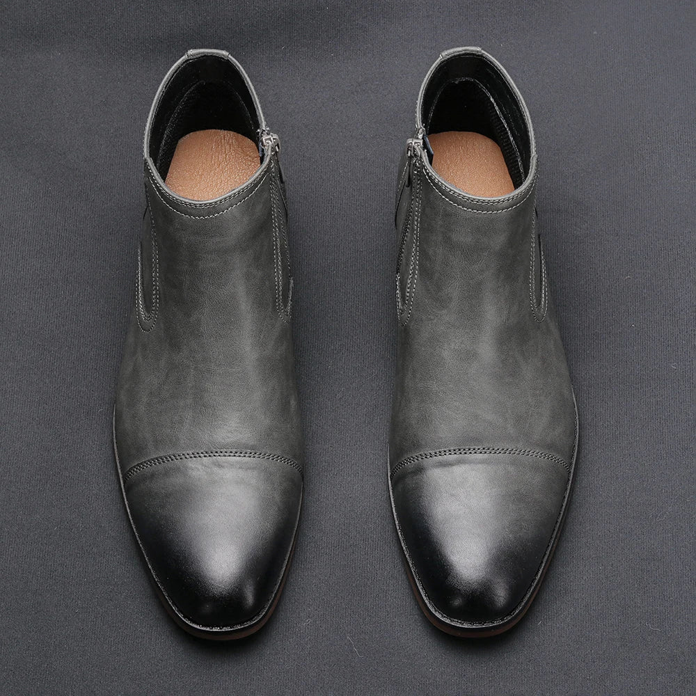 Henderson Zipper Leather Boots