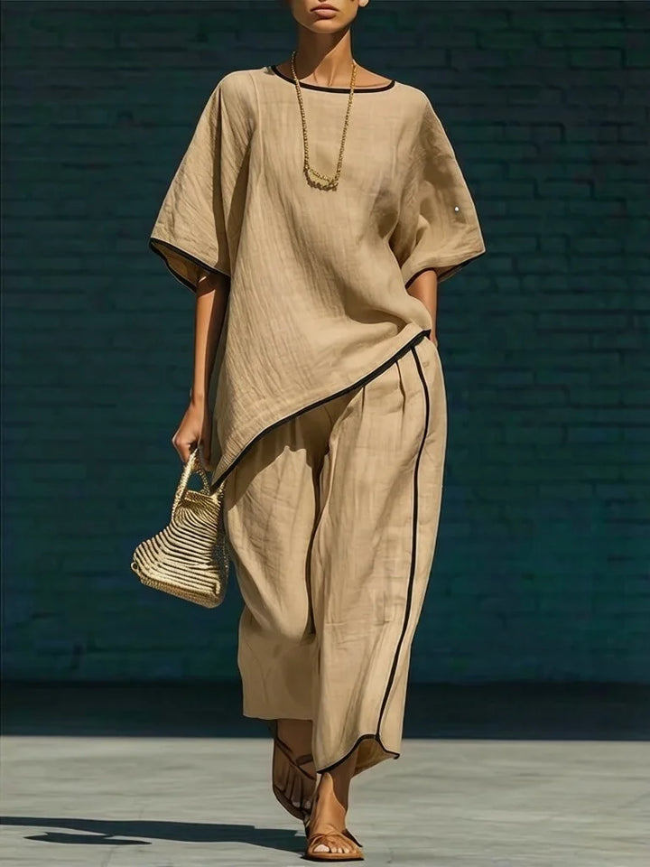 Cassidy Linen Blend Cropped Pant Set