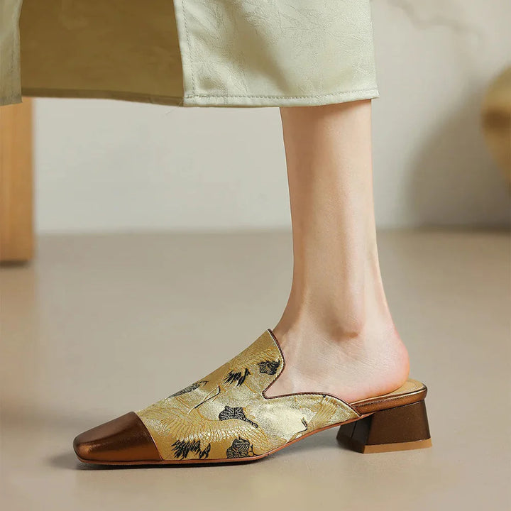 Monica Floral Embossed Mules