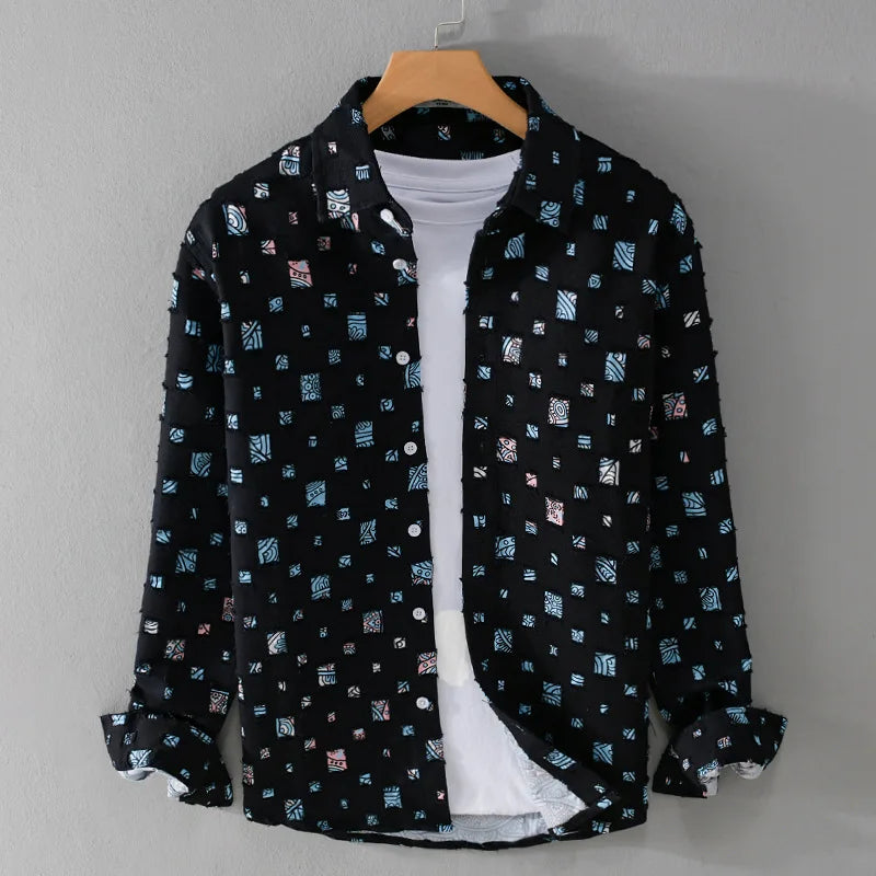 Mosaic Cotton Grid Shirt