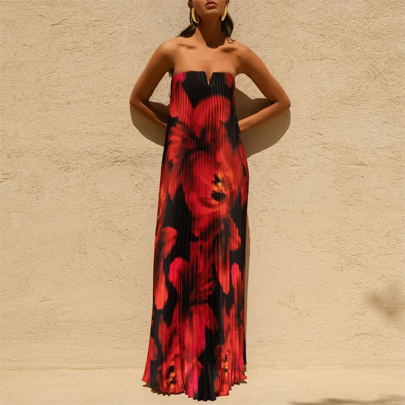 Mandana Strapless Maxi Floral Dress